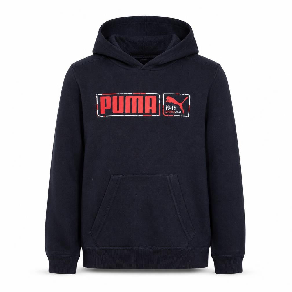 Puma Boys Navy Blue Pullover Hoodie Size 14 Years Cotton Blend Sportswear