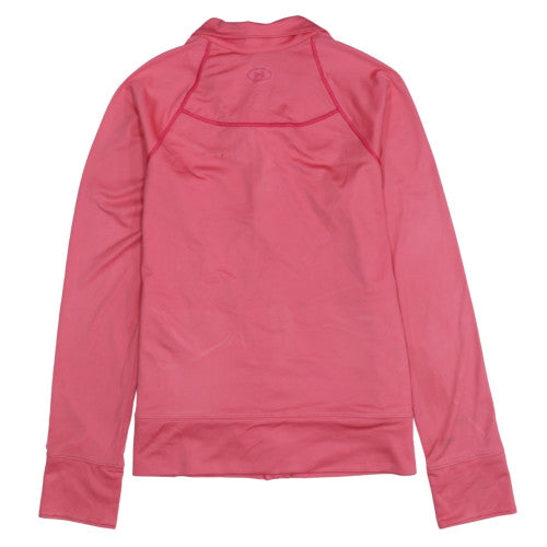 Under Armour Womens Pink Full Zip Sweatshirt Size L Semi-Fitted