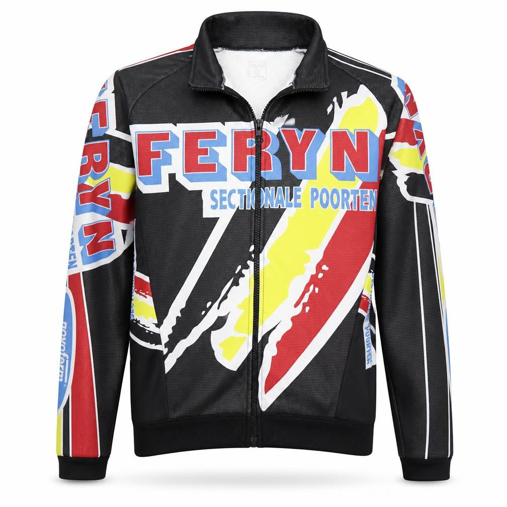 Front view of FERYN Men's Multicoloured Full Zip Cycling Sweatshirt, size L