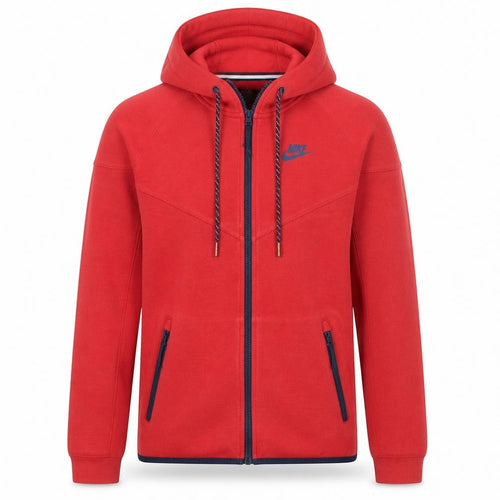 Nike Men's Red Full Zip Hooded Sweatshirt XS Fleece Sportswear