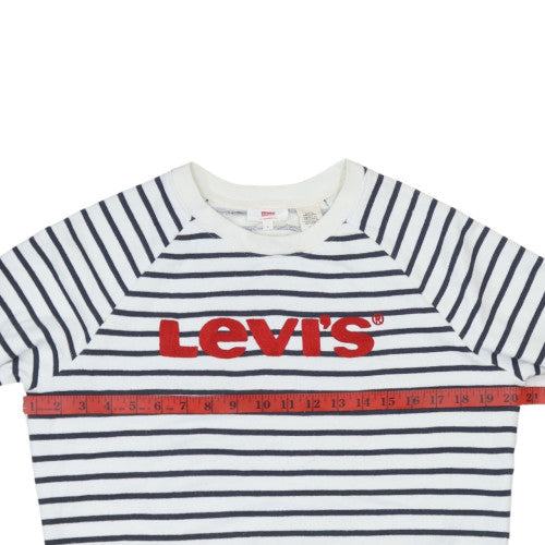 Levi's Women's Navy Stripe Crew Neck Pullover Sweatshirt Size S
