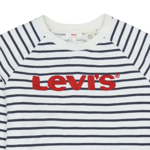 Levi's Women's Navy Stripe Crew Neck Pullover Sweatshirt Size S