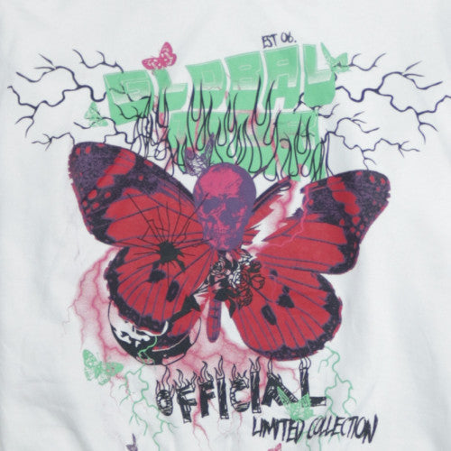 Boohoo Women's White Graphic Butterfly Pullover Hoodie Size S