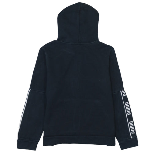 Puma Boys Black Pullover Hoodie L Logo Fleece Sportswear