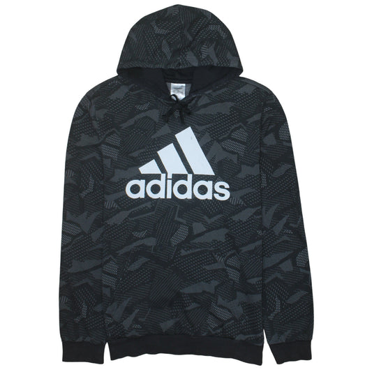 Adidas Men's Black Graphic Print Pullover Hoodie Size M