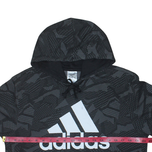 Adidas Men's Black Graphic Print Pullover Hoodie Size M
