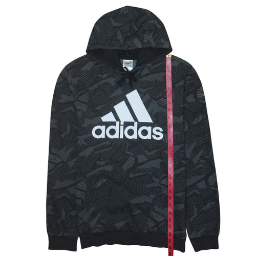 Adidas Men's Black Graphic Print Pullover Hoodie Size M