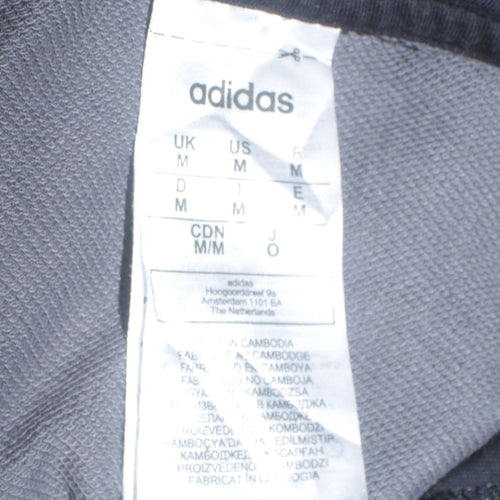 Adidas Men's Black Graphic Print Pullover Hoodie Size M