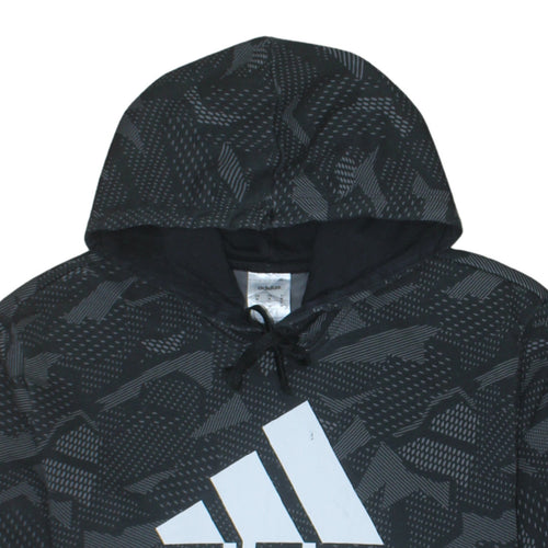 Adidas Men's Black Graphic Print Pullover Hoodie Size M