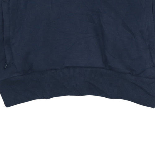 Adidas Womens Navy Blue 1/2 Zip Hooded Sweatshirt UK 10