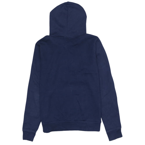 Puma Women's Blue Pullover Hoodie Size 10 Logo Print Fleece