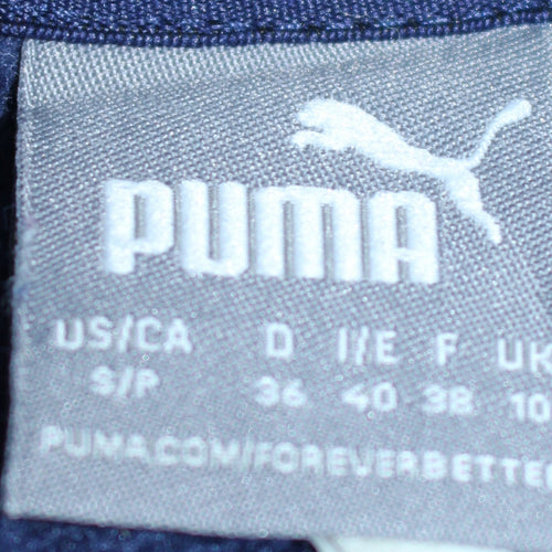 Puma Women's Blue Pullover Hoodie Size 10 Logo Print Fleece