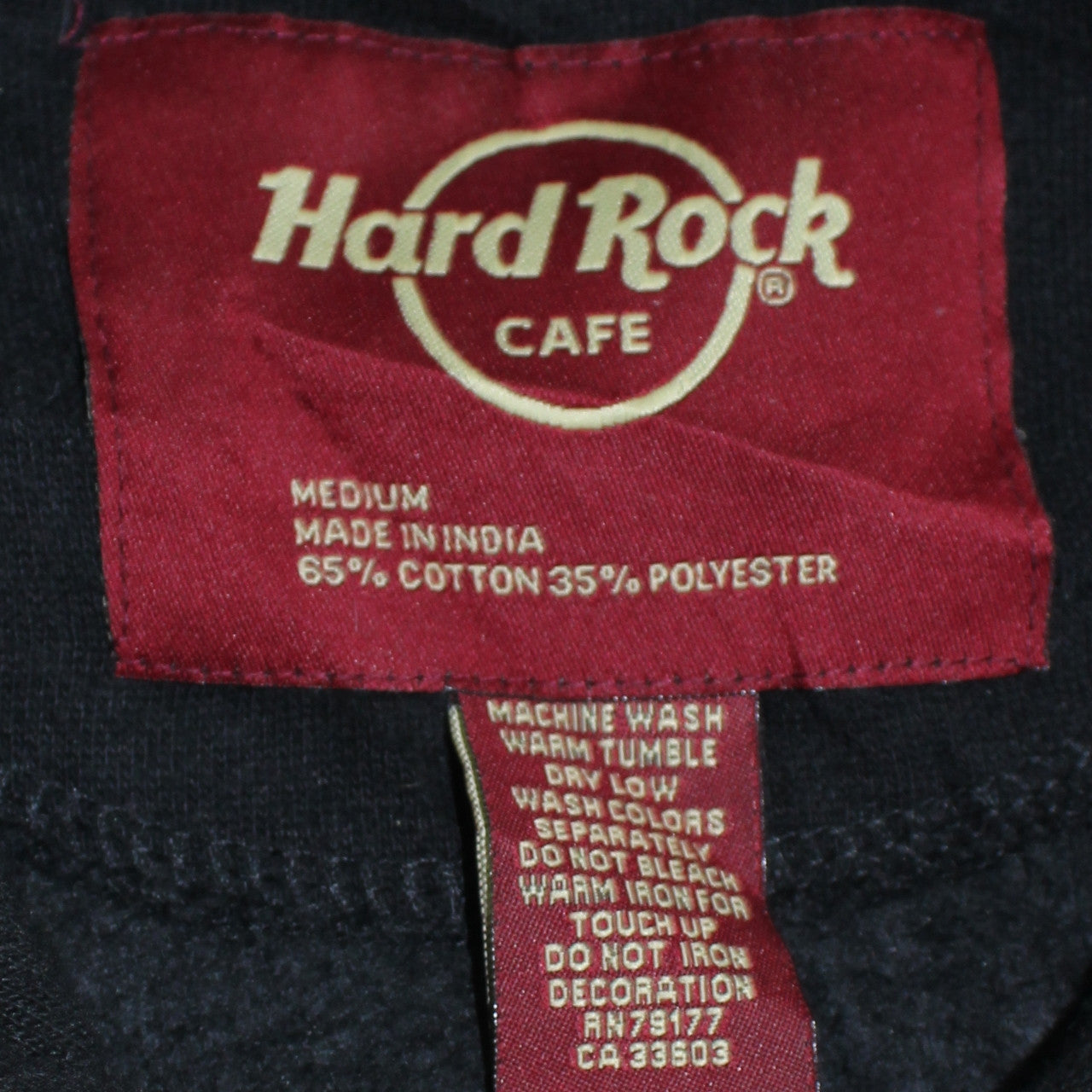 Hard Rock Cafe New York Men's Black Pullover Hoodie Medium