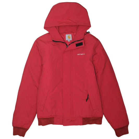 Carhartt Men's Red Hooded Nylon Winter Jacket Size S