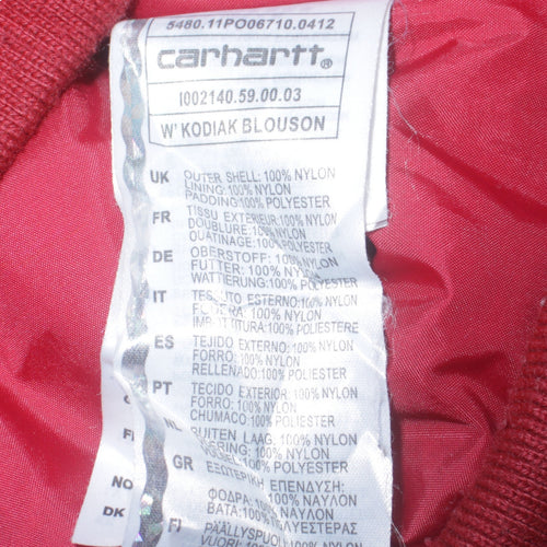 Carhartt Men's Red Hooded Nylon Winter Jacket Size S