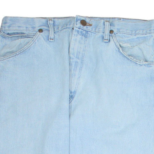 Wrangler Men's Blue 34x36 Straight Leg Denim Jeans