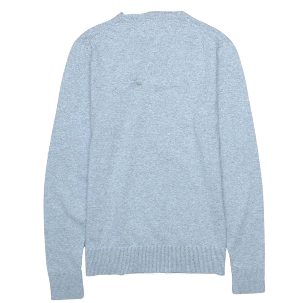 Tommy Hilfiger Men’s Grey V-Neck Cotton Jumper Size S