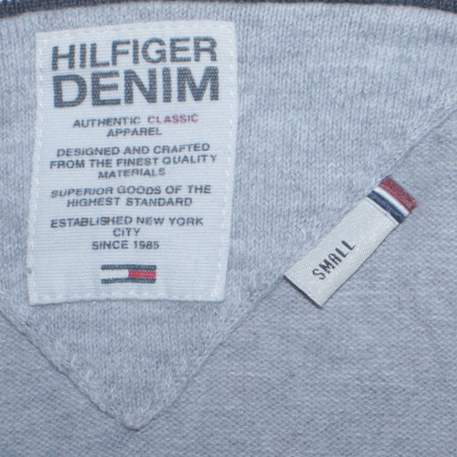 Tommy Hilfiger Men’s Grey V-Neck Cotton Jumper Size S