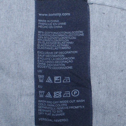 Tommy Hilfiger Men’s Grey V-Neck Cotton Jumper Size S