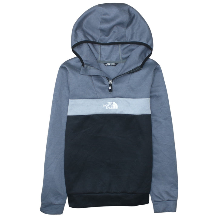 The North Face Boys Grey Black Colourblock 1/4 Zip Pullover Hoodie XL
