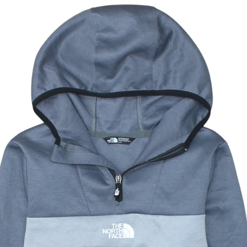 The North Face Boys Grey Black Colourblock 1/4 Zip Pullover Hoodie XL