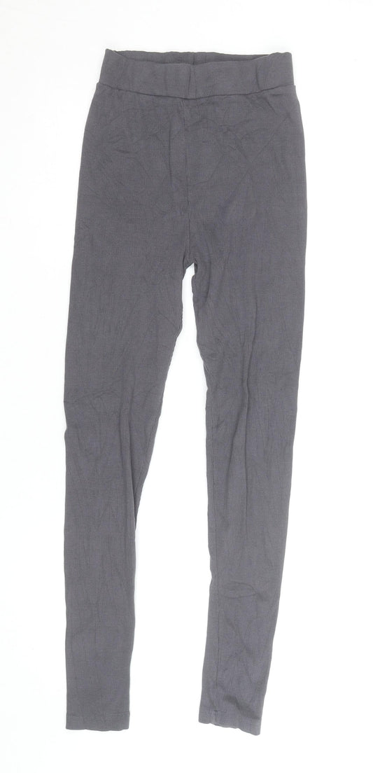 Rising Womens Grey Cotton Elastane M Leggings