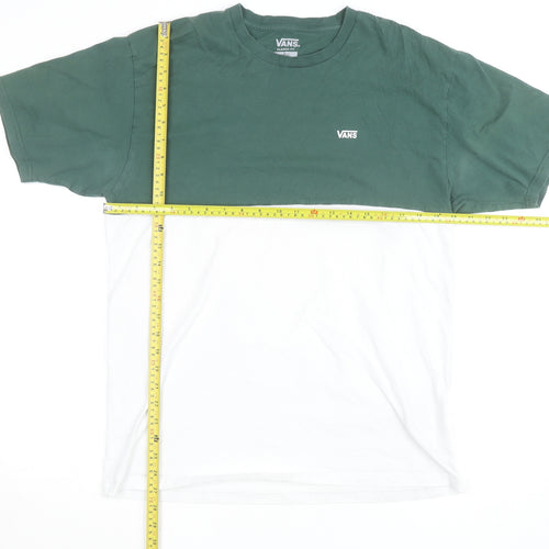 Vans Men’s Green White Colourblock Classic Fit T-Shirt Size L
