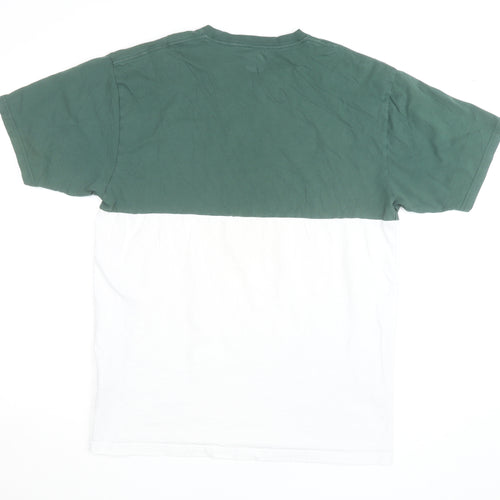 Vans Men’s Green White Colourblock Classic Fit T-Shirt Size L