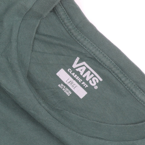 Vans Men’s Green White Colourblock Classic Fit T-Shirt Size L