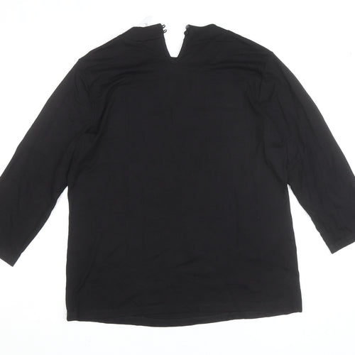 Fair Lady Womens Black Viscose 3/4 Sleeve Blouse Size 14