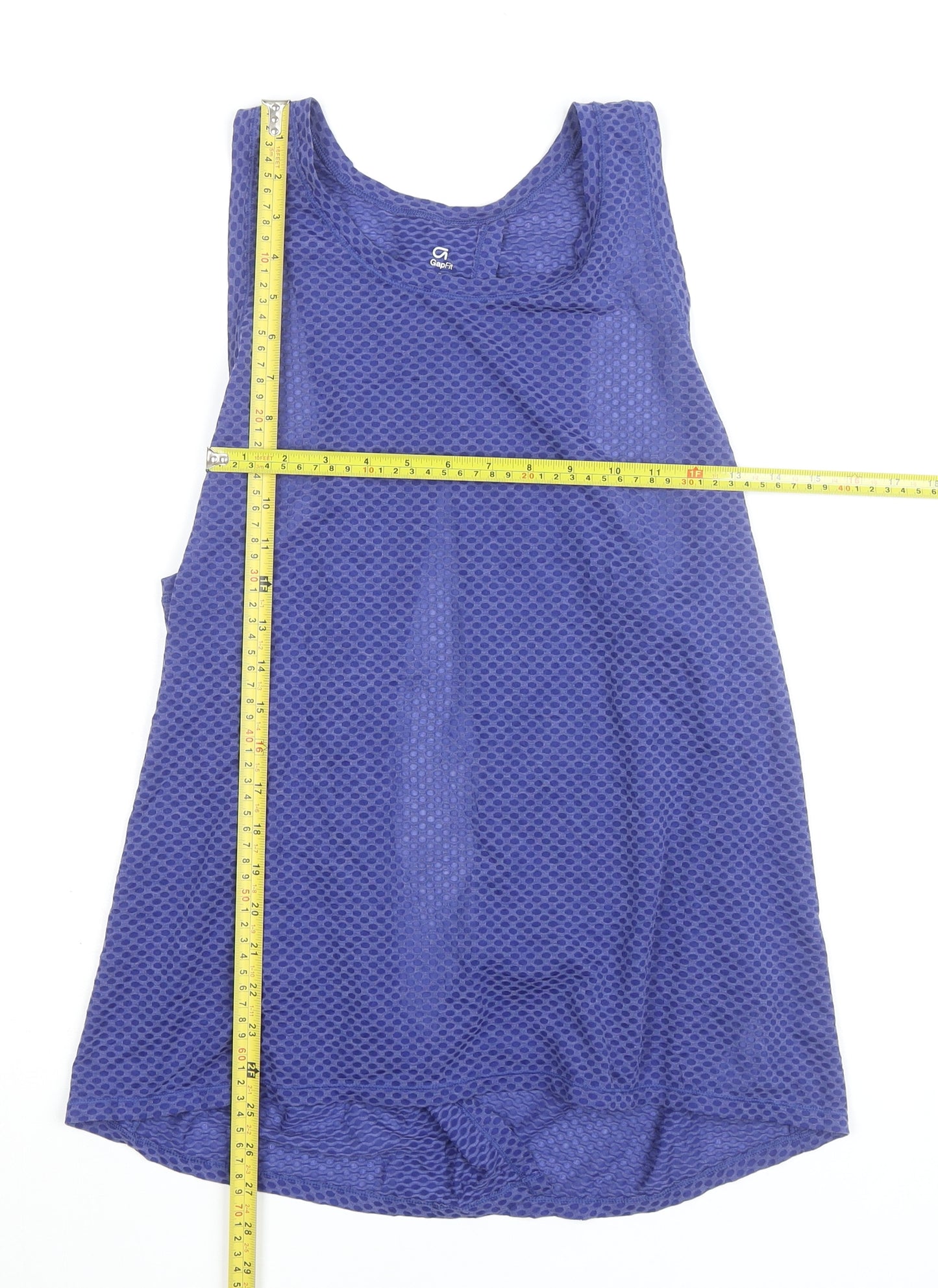 GapFit Blue Women's L Mesh Racerback Tank Top Activewear