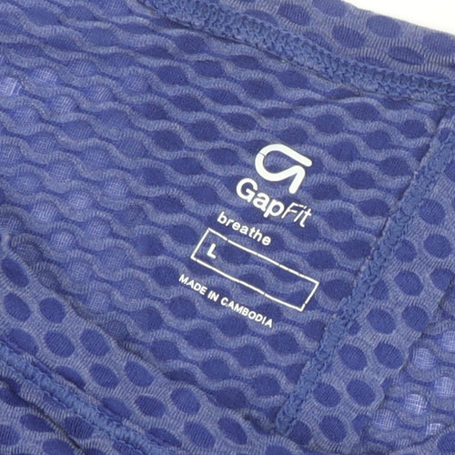 GapFit Blue Women's L Mesh Racerback Tank Top Activewear
