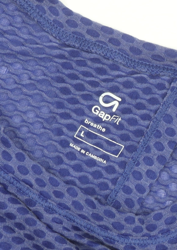 GapFit Blue Women's L Mesh Racerback Tank Top Activewear