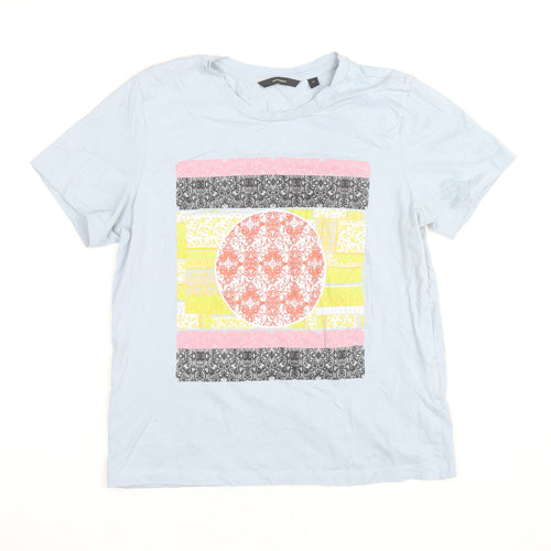 Vero Moda Women's Blue Graphic Cotton T-Shirt Size M