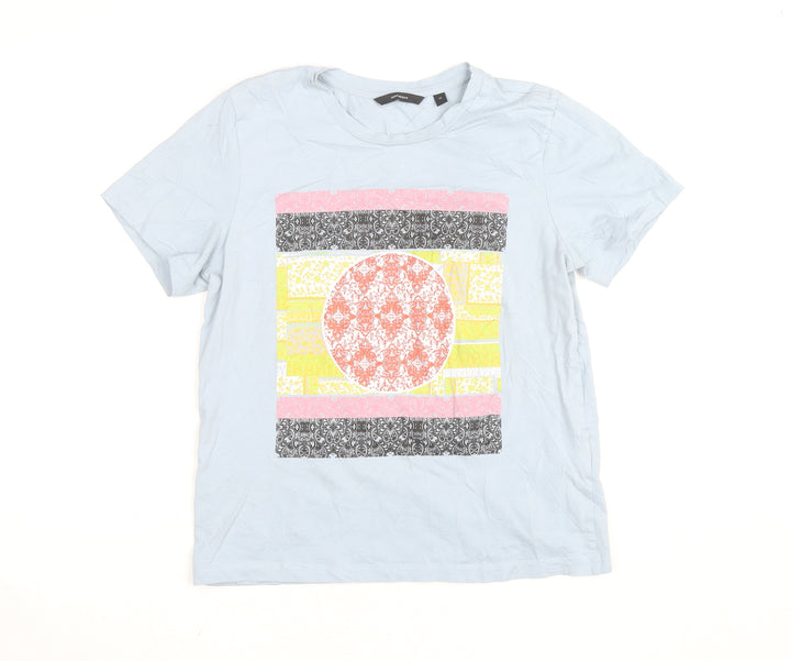 Vero Moda Women's Blue Graphic Cotton T-Shirt Size M