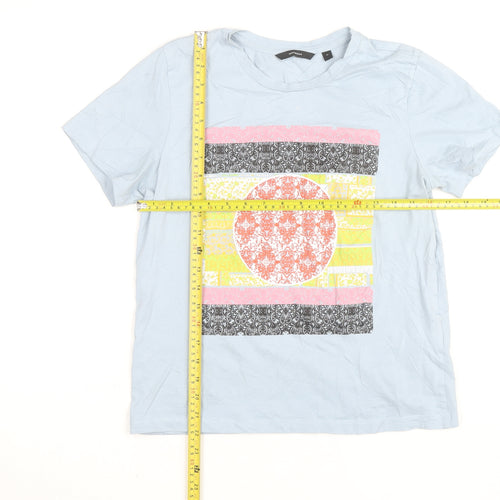 Vero Moda Women's Blue Graphic Cotton T-Shirt Size M