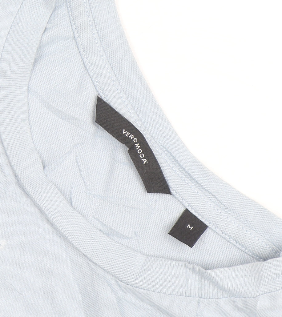 Vero Moda Women's Blue Graphic Cotton T-Shirt Size M