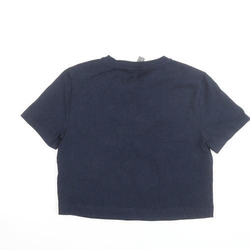 Sweaty Betty Womens Blue XS Cropped Geometric Cotton T-Shirt
