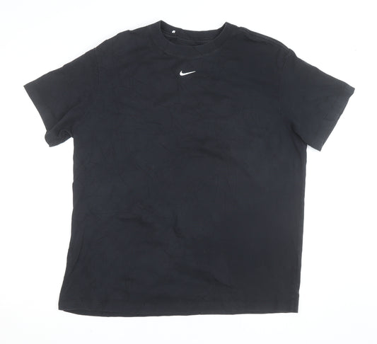 Nike Men's Black Loose Fit Cotton Crew Neck T-Shirt Size M