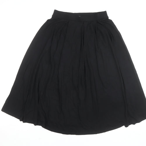 ASOS Women’s Black Midi A-Line Skirt Size 8 Stretch Viscose Jersey