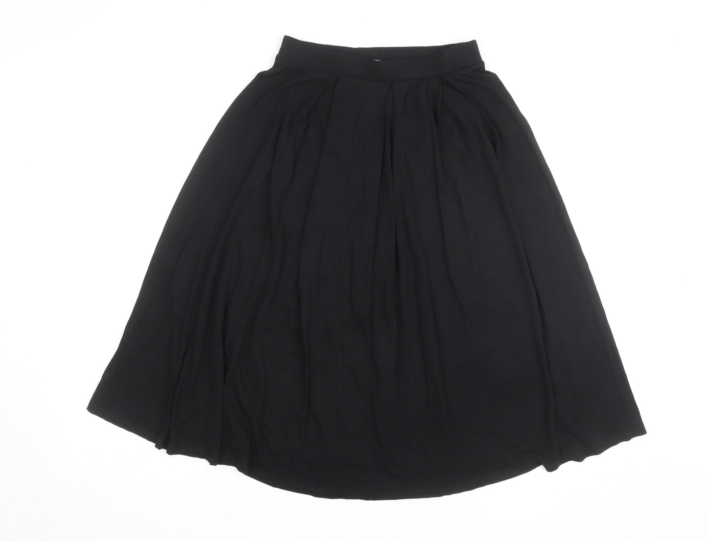 ASOS Women’s Black Midi A-Line Skirt Size 8 Stretch Viscose Jersey