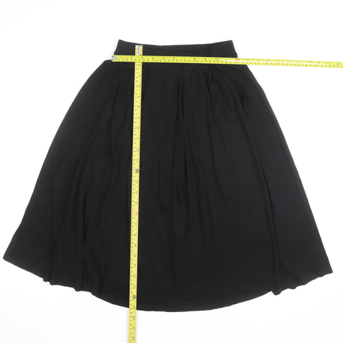ASOS Women’s Black Midi A-Line Skirt Size 8 Stretch Viscose Jersey