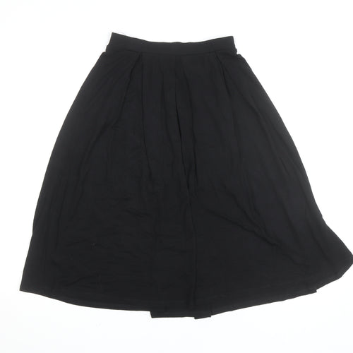 ASOS Women’s Black Midi A-Line Skirt Size 8 Stretch Viscose Jersey