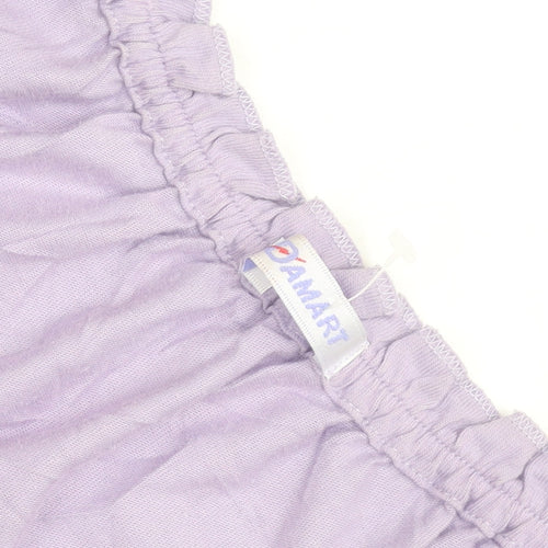 Damart Women’s Purple Cotton Short Sleeve Ruffle Blouse Size M