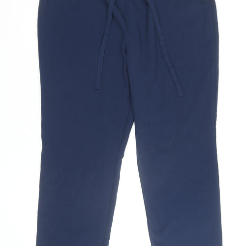 Tailored Women Navy Blue Trousers Size 20 Elastic Waist Drawstring Pants