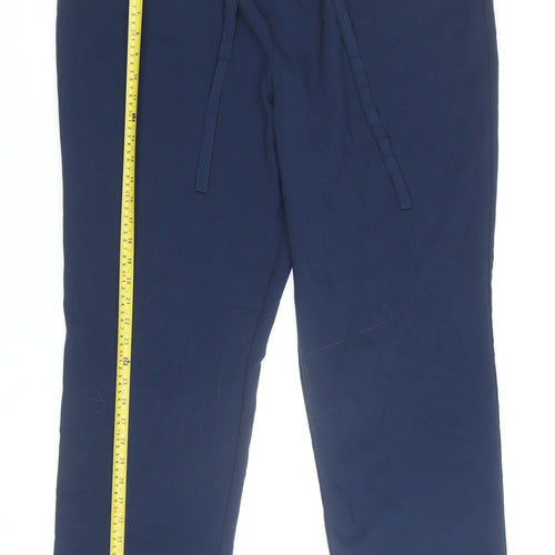 Tailored Women Navy Blue Trousers Size 20 Elastic Waist Drawstring Pants