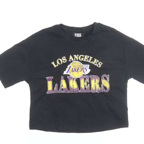 Marks and Spencer Girls Black NBA Los Angeles Lakers Cropped T-Shirt 9-10 Years
