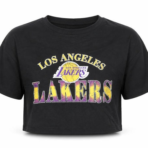 Marks and Spencer Girls Black NBA Los Angeles Lakers Cropped T-Shirt 9-10 Years