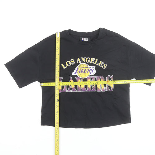 Marks and Spencer Girls Black NBA Los Angeles Lakers Cropped T-Shirt 9-10 Years