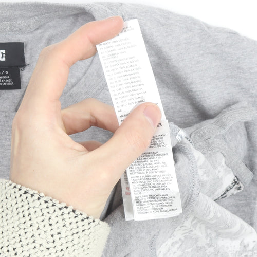 DC Shoes Men's Grey Crew Neck Short Sleeve T-Shirt L